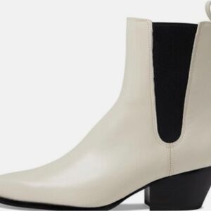 Michael Kors leather Cream and Black Ankle Booties